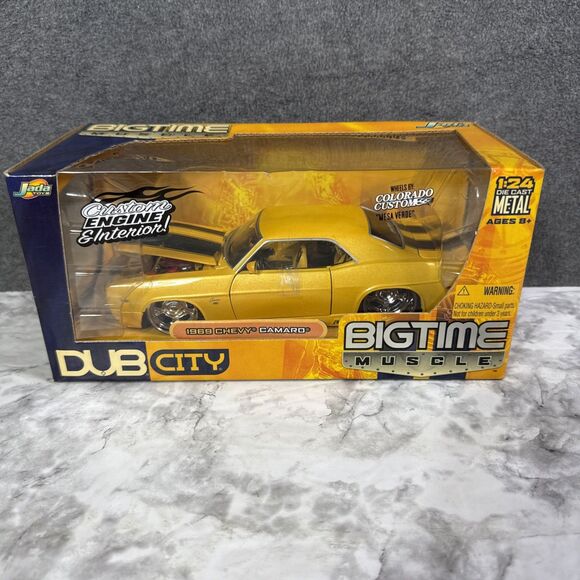1/24 Jada Dub City Big Time Muscle 1969 Chevy Camaro Diecast Metal Yellow Black - Picture 1 of 7